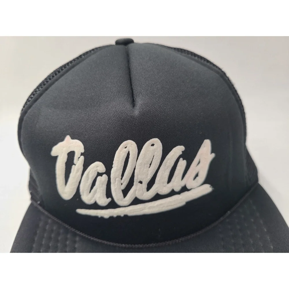 Vintage Dallas Texas Mesh Trucker Snapback Hat Cap Travel Souvenir TX Men‎ Black